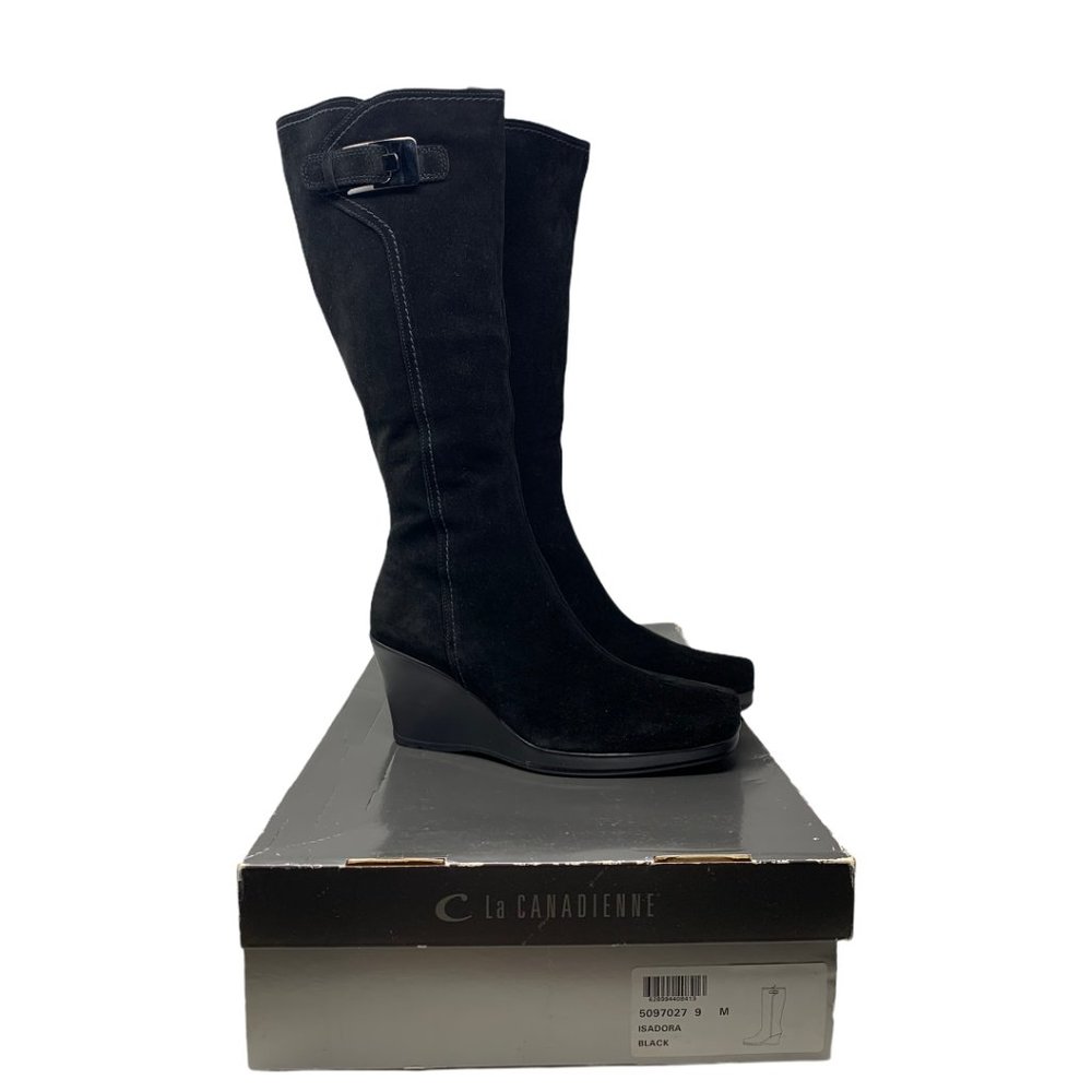 New La Canadienne Isadora Waterproof Wedge Boots - Picture 2 of 8